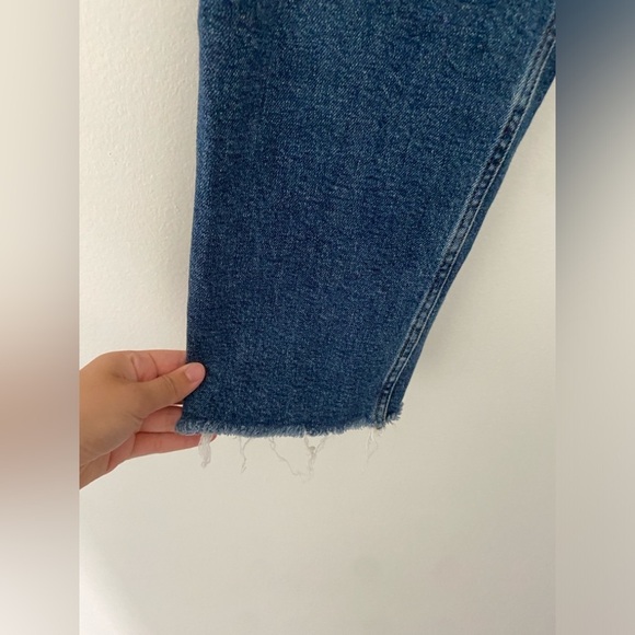 Redone/ Originals High Rise Stovepipe Jeans Blue Size 29 Frayed Hem - Picture 5 of 8